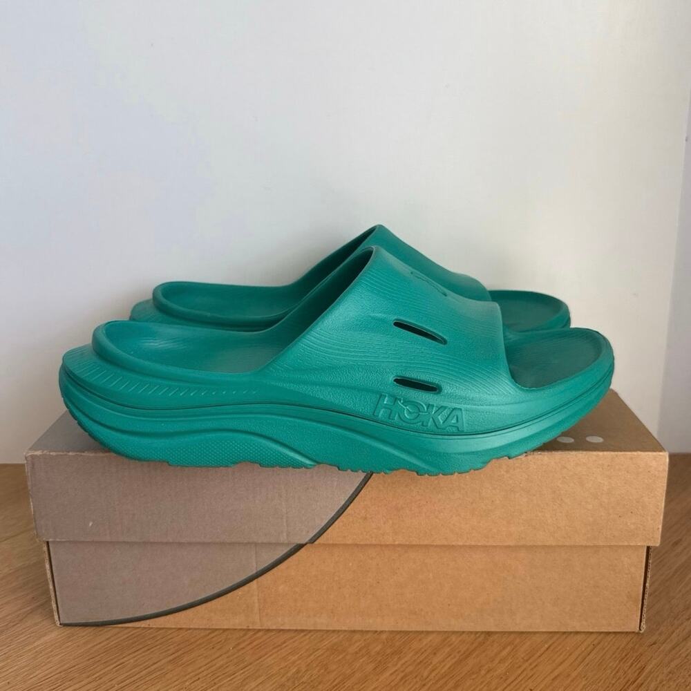 HOKA ONE ONE Ora ‘Green’ Recovery Slip On Sandals Unisex - SZ M 9- W 11 - Picture 2 of 9